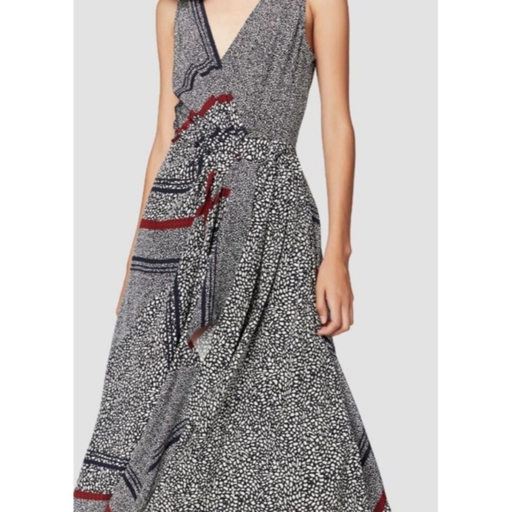 NWT Derek Lam 10 Crosby Silk Midi Wrap Dress 6 - Picture 4 of 8